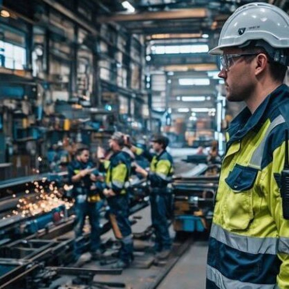 Site industriel usine production avec communication radio fiable pour zones étendues