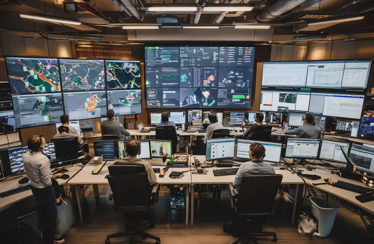 Centre de dispatch logiciels radio LTE, gestion géolocalisation messagerie et historique communications