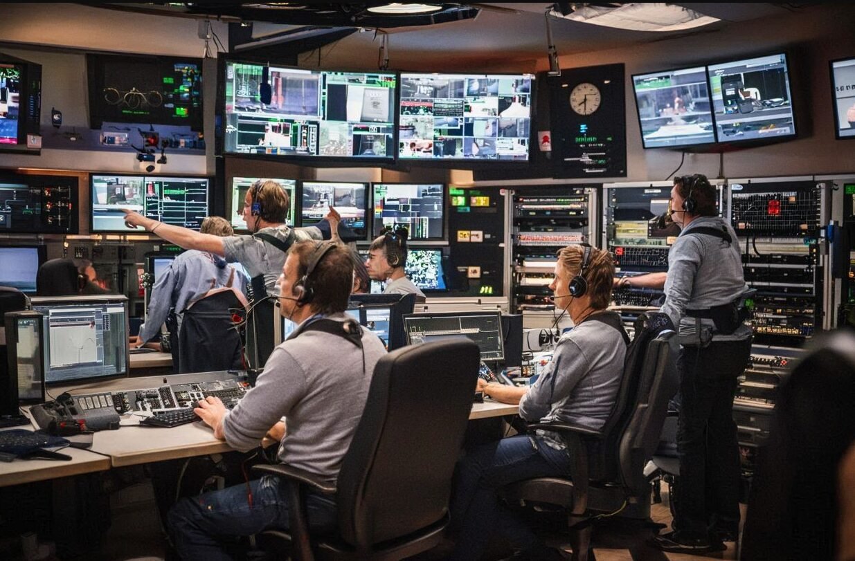 Production TV live intercom Full-Duplex, location systèmes communication réal équipes techniques