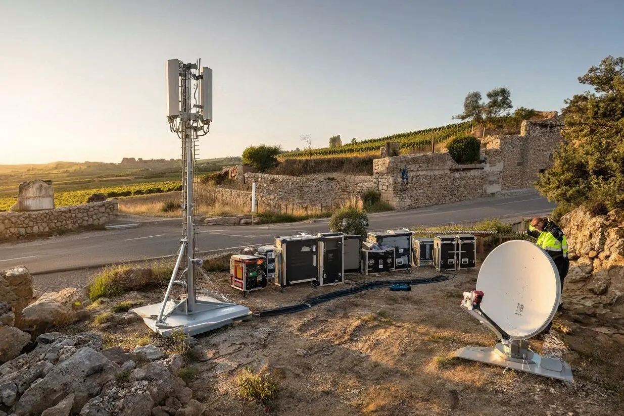 Infrastructure internet temporaire 4G 5G satellite, connectivité critique pour sites isolés et événements