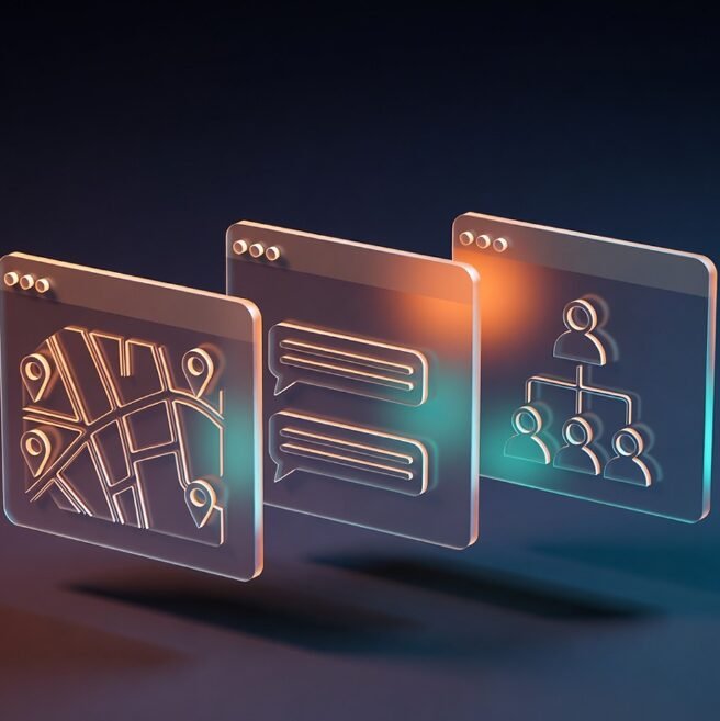 Interface logicielle pour gestion de flotte radio LTE : géolocalisation, messagerie et organisation des groupes de communication