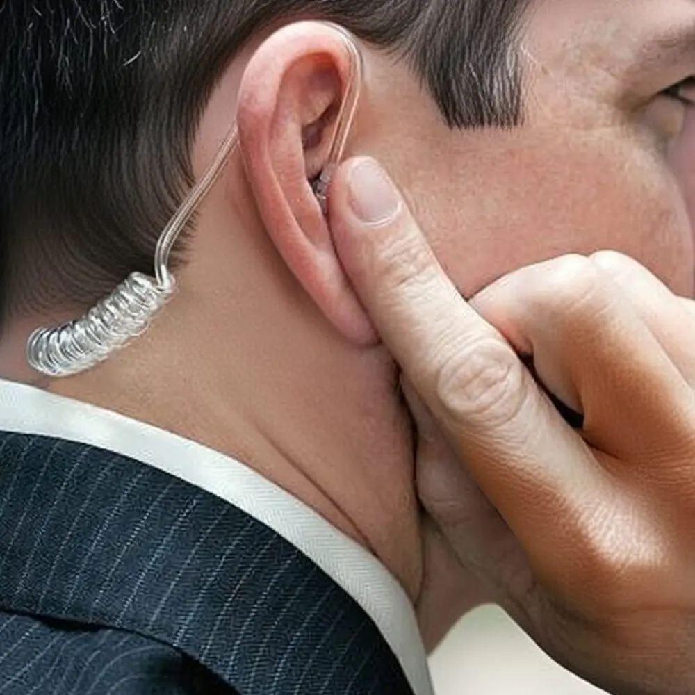 Location oreillette acoustique tube transparent discrète pour talkie walkie événementiel