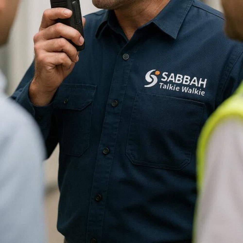 Technicien Sabbah assurant le support radio professionnel directement sur site